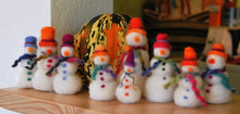 Load image into Gallery viewer, Handfelted snowmen made from Montana wool. Decorate for the holidays
