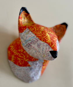 Fox Sculpture Paper Mache