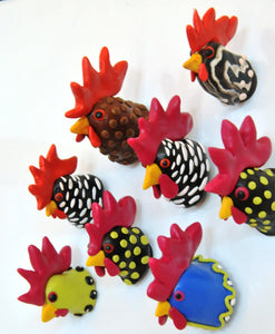 rooster magnets. kitchen magnets. rooster decoration. rooster gifts. 